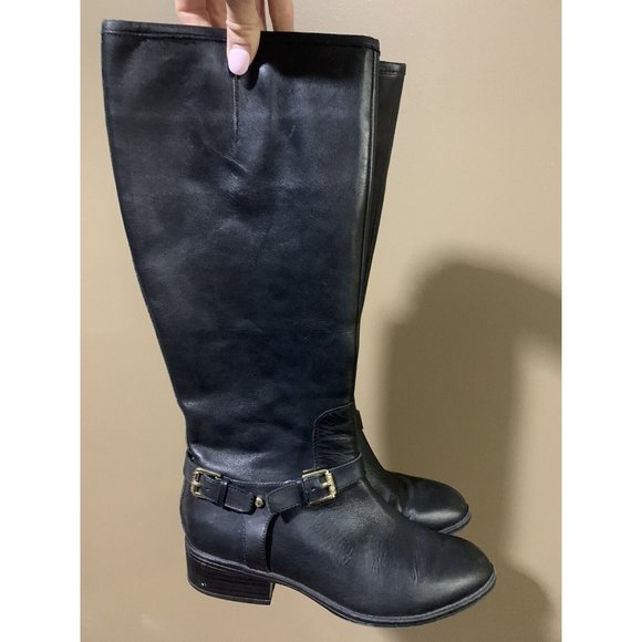 LAUREN RALPH LAUREN 'Marion' Riding Knee High Boots Black Size 7 - Picture 2 of 13
